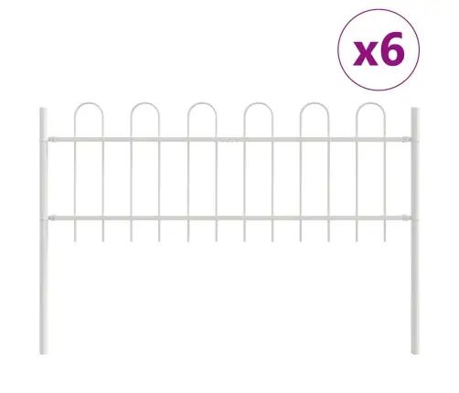 Dārza Žogs Ar Atsperes Augšu - Balts, 10.2 X 0.6 M, Tērauda Vidaxl