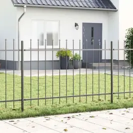 Dārza Žogs Pelēka 11.9 X 1.2 M Pulverkrāsots Tērauds Vidaxl