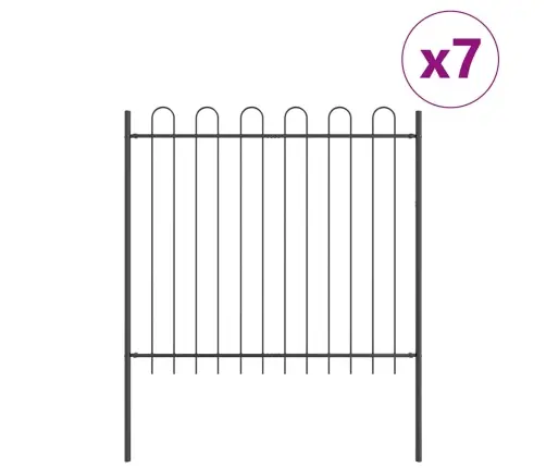 Dārza Žogs Ar Cilpu Augšā, Pelēks, 11.9X1.5 M, Tērauds Vidaxl