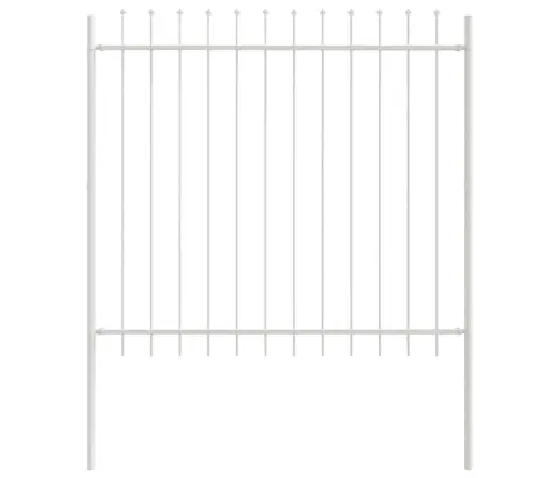 Dārza Žogs Ar Rokturi, Balts, 13.6 X 1.5 M, Tērauds Vidaxl