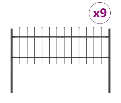 Dārza Žogs Ar Izsistajām Malām - Pelēks, 15.3 X 0.6 M, Tērauds Vidaxl