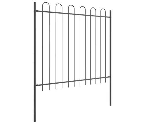 Pelēks Dārza Žogs Ar Loku Augšā, 15.3 X 1.5 M Tērauds Vidaxl