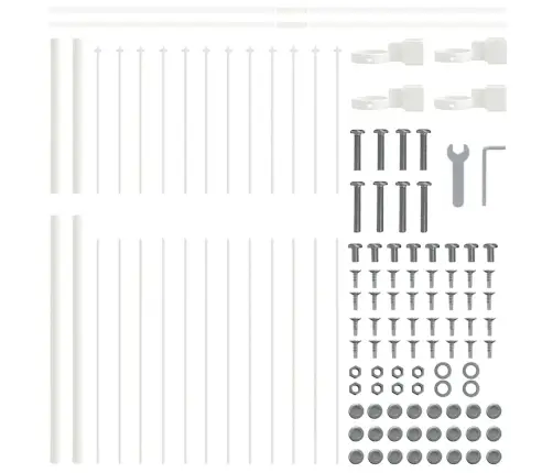 Sodo Tvora Balta 15.3 X 1.5 M Milteliniu Būdu Padengtas Plienas