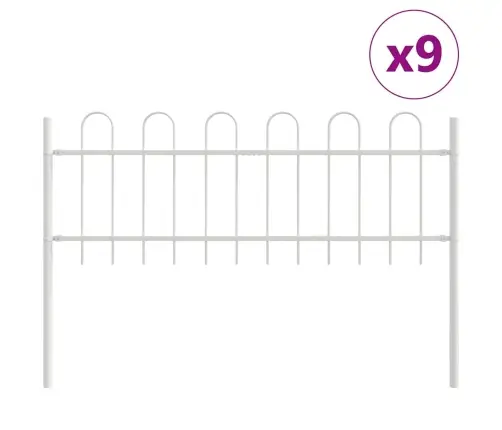 Dārza Žogs Ar Izliekto Augšpusi - Balts, 15.3 X 0.6 M, Tērauds Vidaxl