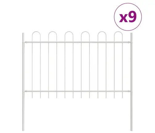 Baltā Dārza Žogs Ar Cekulu - 15.3M X 1M Tērauds Vidaxl