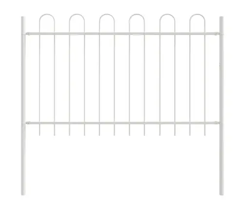 Baltā Dārza Žogs Ar Cekulu - 15.3M X 1M Tērauds Vidaxl