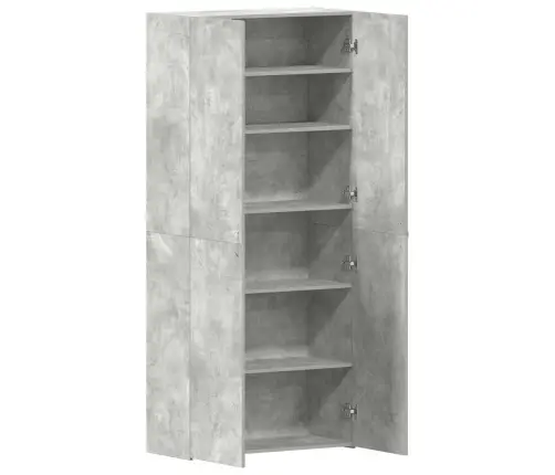 Apavu Skapis Betona Pelēks 80X35,5X180 Cm Inženierijas Koks Vidaxl