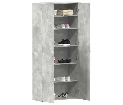 Apavu Skapis Betona Pelēks 80X35,5X180 Cm Inženierijas Koks Vidaxl