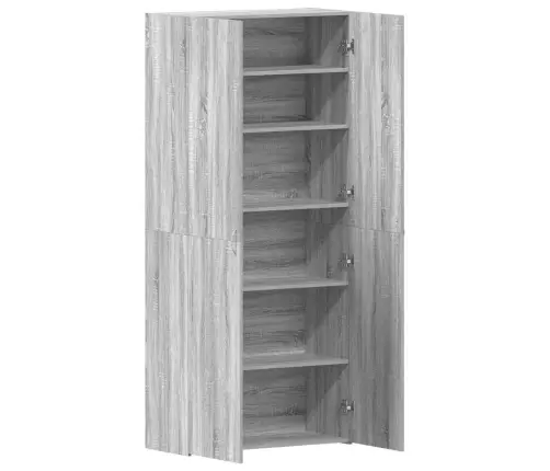 Apavu Skapis Pelēks Sonoma 80X35,5X180 Cm Inženierijas Koks Vidaxl