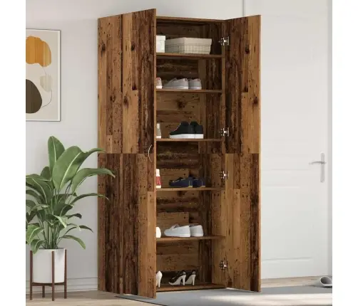 Apavu Skapis Vecs Koks 80X35,5X180 Cm Inženierkoks Vidaxl