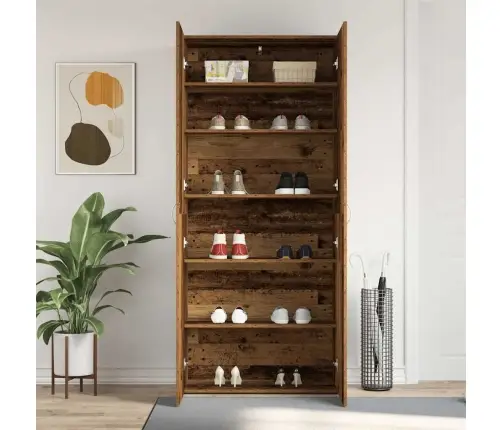 Apavu Skapis Vecs Koks 80X35,5X180 Cm Inženierkoks Vidaxl