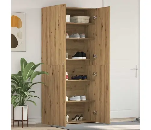 Apavu Skapis Mazu Ozolu 80X35,5X180 Cm Inženierijas Koks Vidaxl