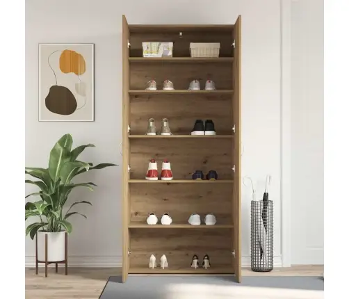 Apavu Skapis Mazu Ozolu 80X35,5X180 Cm Inženierijas Koks Vidaxl