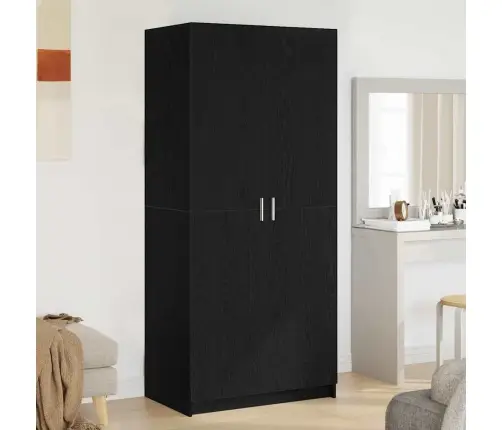 Skapis Melna Ozola 80X51X180 Cm Inženierijas Koks Vidaxl