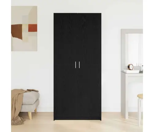 Skapis Melna Ozola 80X51X180 Cm Inženierijas Koks Vidaxl