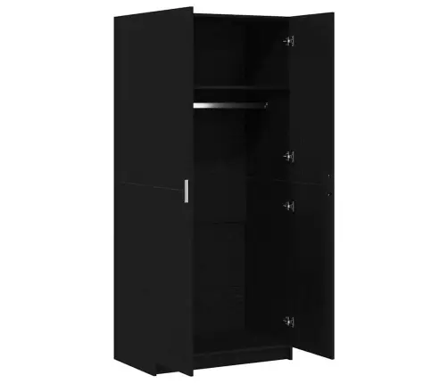 Skapis Melna Ozola 80X51X180 Cm Inženierijas Koks Vidaxl