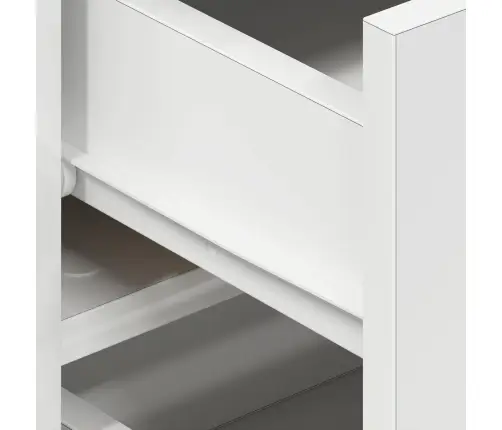 Puse Ar Atvilktni Balts 120 X 36 X 69 Cm Inženierijas Koks Vidaxl