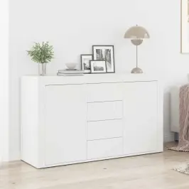 Puse Ar Atvilktni Balts 120 X 36 X 69 Cm Inženierijas Koks Vidaxl Puse Ar Atvilktni Balts 120 X 36 X 69 Cm Inženierijas Koks Vidaxl