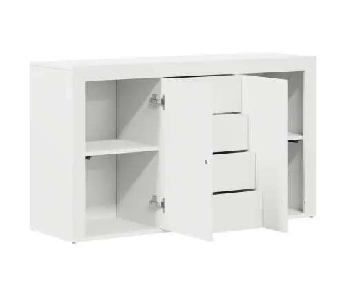 Puse Ar Atvilktni Balts 120 X 36 X 69 Cm Inženierijas Koks Vidaxl