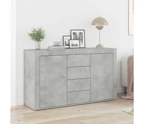 Sānu Galds Betona Pelēks Inženierijas Koks 120 X 36 X 69 Cm Vidaxl