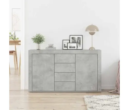 Sānu Galds Betona Pelēks Inženierijas Koks 120 X 36 X 69 Cm Vidaxl