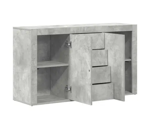 Sānu Galds Betona Pelēks Inženierijas Koks 120 X 36 X 69 Cm Vidaxl