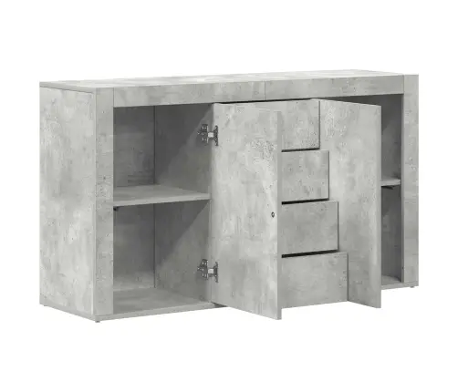 Sānu Galds Betona Pelēks Inženierijas Koks 120 X 36 X 69 Cm Vidaxl