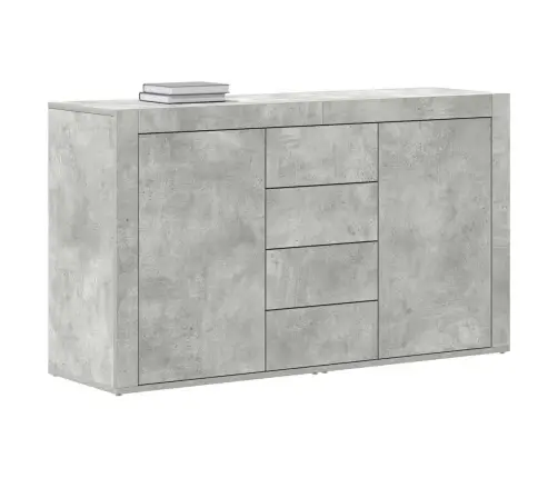 Sānu Galds Betona Pelēks Inženierijas Koks 120 X 36 X 69 Cm Vidaxl