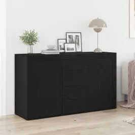 Puse Melns Ozolkoks 120 X 36 X 69 Cm Inženierijas Koks Vidaxl