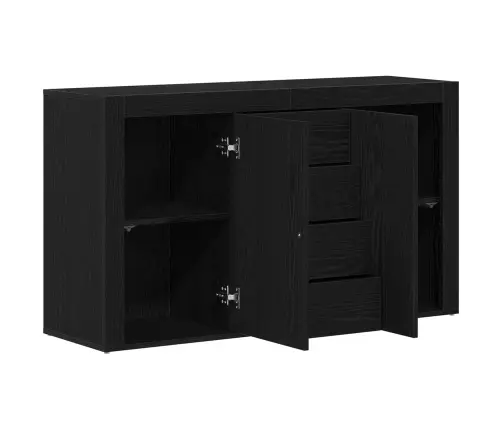 Bufete Melns Ozols Inženierijas Koks 120 X 36 X 69 Cm Uzglabāšana Vidaxl