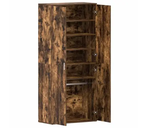 Apavu Skapis Dūmota Ozola 80X39X180 Cm Inženierijas Koks Vidaxl