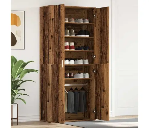 Apavu Skapis Vecais Koks 80X39X180 Cm Inženierijas Koks Vidaxl