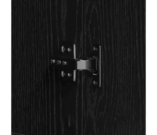 Apavu Skapītis Melna Ozolkoka 80X39X180 Cm Mākslīgā Koka Vidaxl