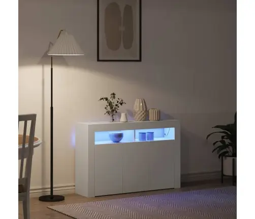 Kõide Led -Ribatuledega Valge 116 X 30 X 75 Cm Tehispuit