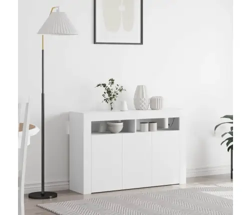 Kõide Led -Ribatuledega Valge 116 X 30 X 75 Cm Tehispuit