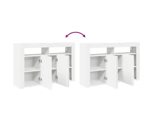Kõide Led -Ribatuledega Valge 116 X 30 X 75 Cm Tehispuit