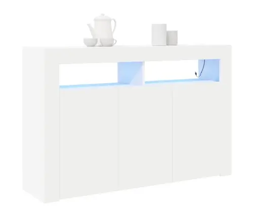 Kõide Led -Ribatuledega Valge 116 X 30 X 75 Cm Tehispuit