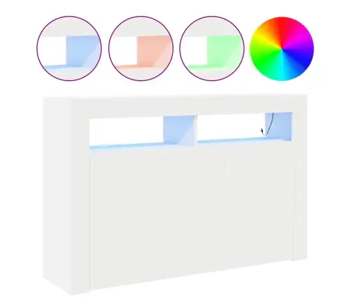 Kõide Led -Ribatuledega Valge 116 X 30 X 75 Cm Tehispuit