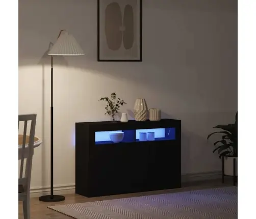 Kõide Led -Ribatuledega Must 116 X 30 X 75 Cm Tehispuit