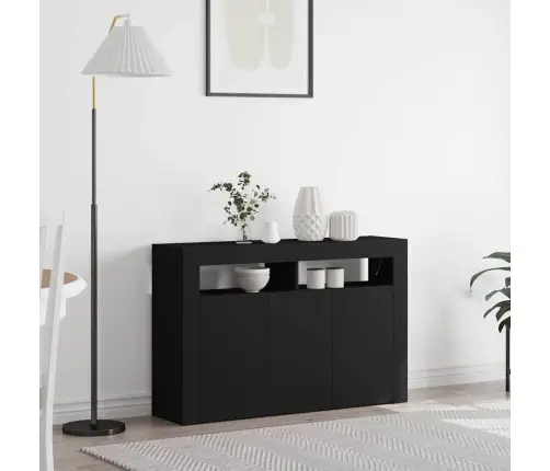 Kõide Led -Ribatuledega Must 116 X 30 X 75 Cm Tehispuit