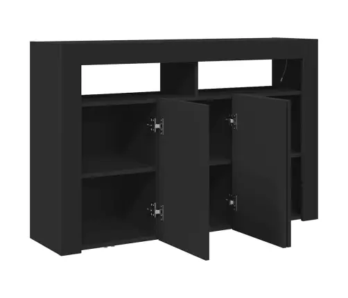 Kõide Led -Ribatuledega Must 116 X 30 X 75 Cm Tehispuit