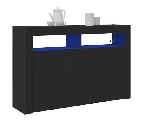 Kõide Led -Ribatuledega Must 116 X 30 X 75 Cm Tehispuit