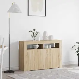 Kõide Led -Ribatuledega Sonoma Tamm 116 X 30 X 75 Cm Tehispuit