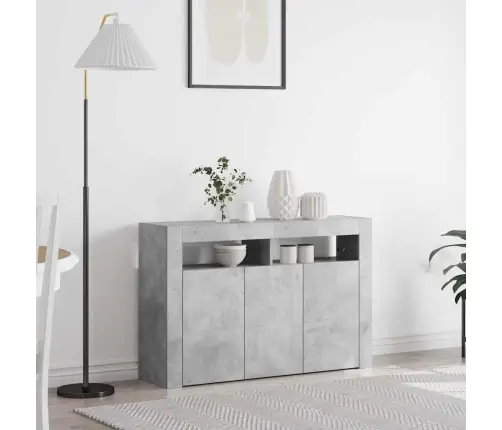 Kumode Betona Pelēka Inženieru Koks 116 X 30 X 75 Cm Vidaxl