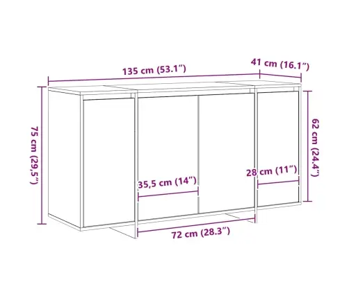 Kabalas Juoda 135 X 41 X 75 Cm Apdirbta Mediena