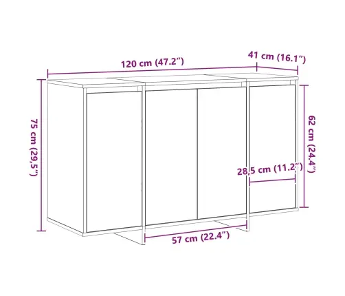 Kabalas Balta 120 X 41 X 75 Cm Apdirbta Mediena