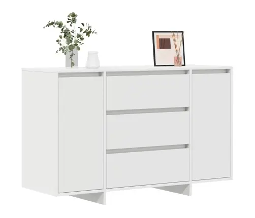 Sānu Galds Balts 120X41X75 Cm Inženierijas Koks Vidaxl