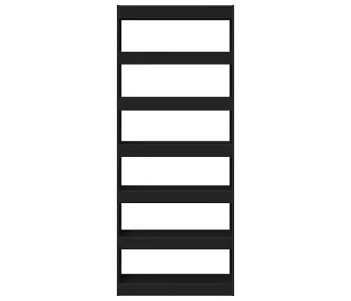 Melns Grāmatu Skapītis / Telpas Dalītājs 80X30X198 Cm Vidaxl