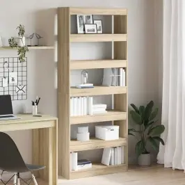 Grāmatu Skapis Sonomas Ozola 80 X 30 X 198 Cm Inženierijas Koks Vidaxl