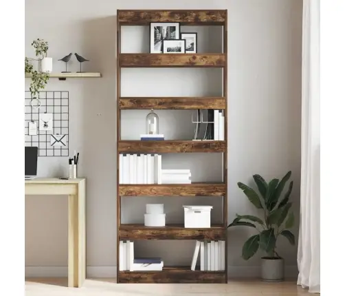 Grāmatu Skapis / Telpu Dalītājs Dūmojošais Ozols 80X30X198 Cm Vidaxl